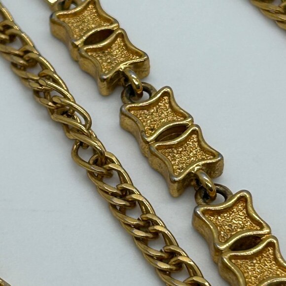 Monet Vintage Gold Tone Necklace With Textured  for Layering 54" Opera Length - Picture 7 of 14